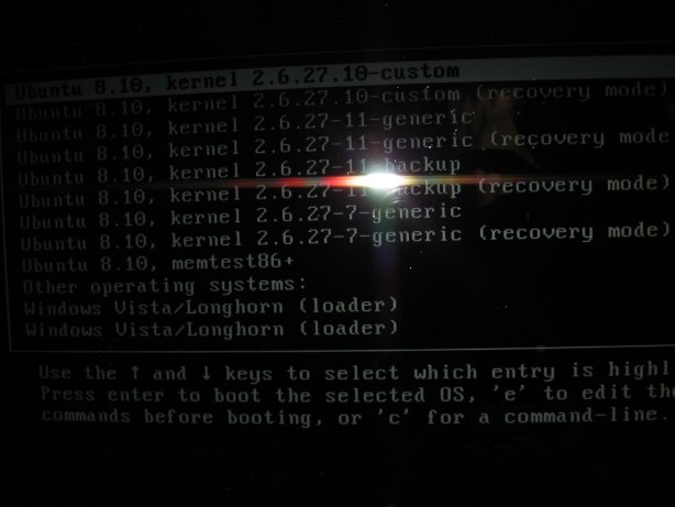 Boot loader Grub kernel Linux Ubuntu 8.10