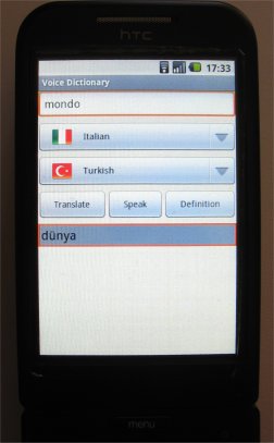 Voice Dictionary, applicazione per Android